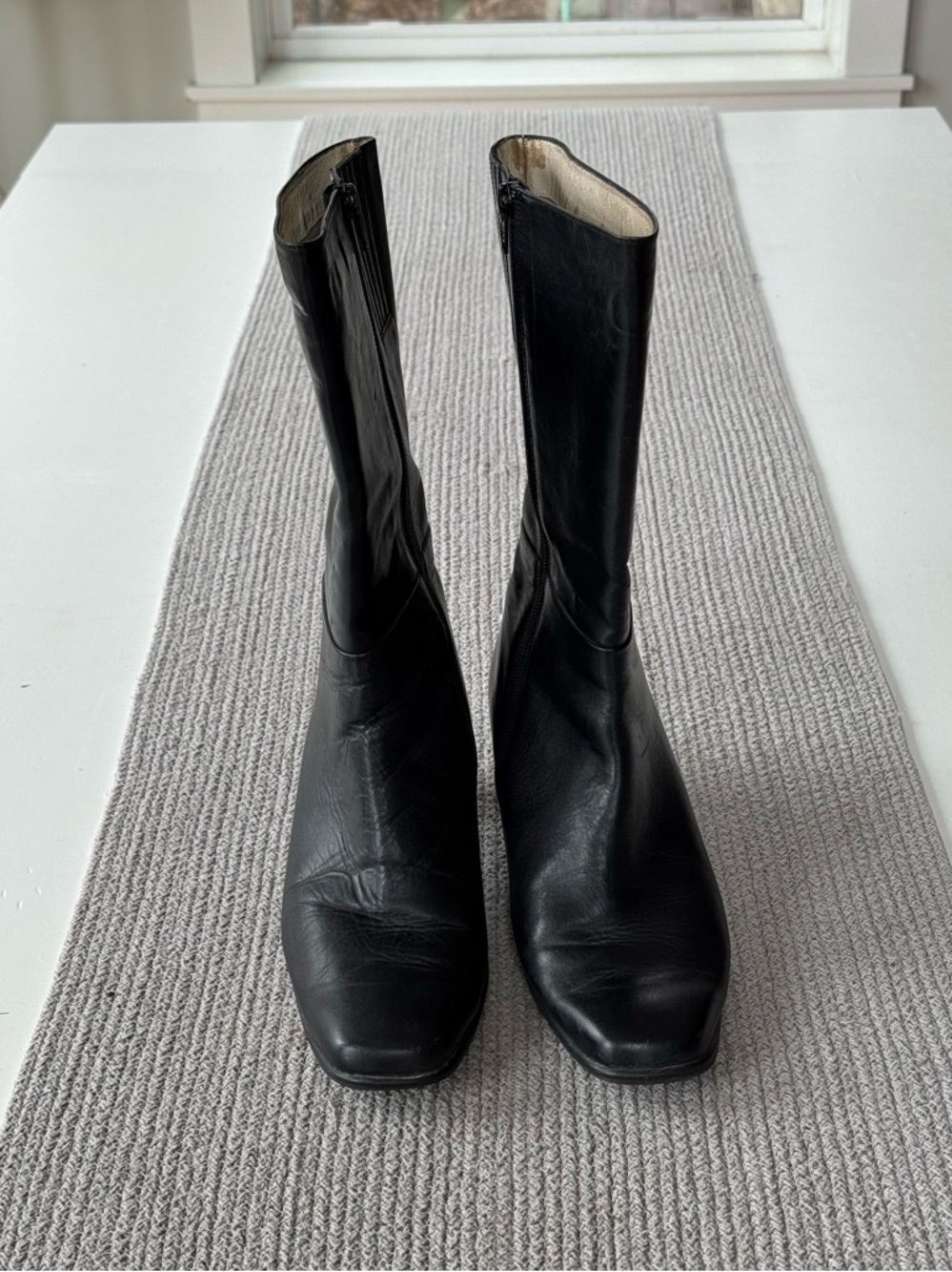 Vintage Ros Hommerson Black Leather Calf High Boots Size 10 - Picture 8 of 8